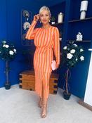 Rayan Detailed Knit Dress Pink &amp; Amber image
