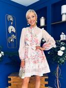 Leanne Embellished Mini Dress Floral Cream image