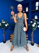Meadow Banded Midi Dress Polka Khaki
