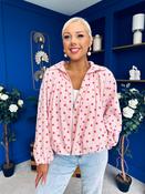 Shelly Polka Bomber Jacket Pwr Pink