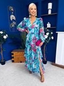 Marian Frill Detail Occasion Dress Aqua