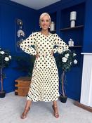 Bevin Belted Midi Dress Polka Yellow