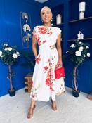 Breffy Asymmetric Neckline Skater Midi Floral Amber