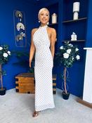 Robin Halterneck Maxi Dress Polka White