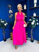 Gerri Halterneck Midi Dress Hot Pink