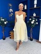 Kelly Crochet Detail Occasion Dress Yellow