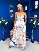 Riana Prinred Strappy Midaxi Dress
