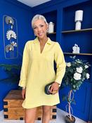 Alice Denim Mini Shift Dress Yellow image