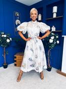 Dorothy Embellished Midi Shirt Dress Floral White image