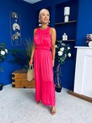 Bella High Neck Satin Jumpsuit Coral