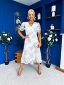 Myrtle V Neck A Line Floral Pastel Lace Midi Dress PRE ORDER Arriving May 23 image