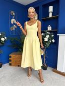 Autumn Detailed Strappy Midi Dress Yellow