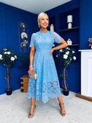 Niamh Crochet Occasion Midi Dress Blue