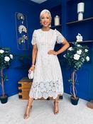 Niamh Crochet Occasion Midi Dress White