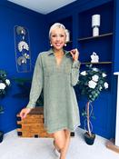 Alice Denim Mini Shift Dress Khaki Green image