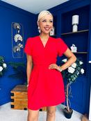 Bridget Twist Font Split Arm Mini Dress Red image