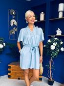 Polly Belted Mini Shift Dress Blue image