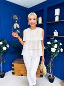 Lana Layered Sleeveless Top Cream