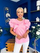 Anastasia Frill Sleeve Top Pink