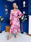 Bronagh Banded Midi Dress Cerise Floral