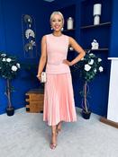 Melissa Detailed Midi Occasion Dress Blush