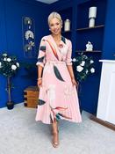Danny Pleated Midi Dress Leaf Pink
