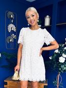Loretta Lace Detail Mini Shift Dress Cream image
