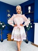 Beky Detailed Mini Shirt Dress Scroll Pastel