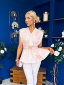 Romana Belted Sleeveless Top Polka Pink