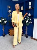Danika Ruched Blazer &amp; Belted Trouser Set Yellow