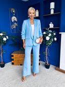 Danika Ruched Blazer &amp; Belted Trouser Set Pwr Blue