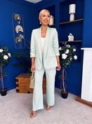 Danika Ruched Blazer &amp; Belted Trouser Set Mint