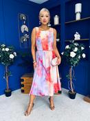 Kennedy Sleeveless Midi Dress Marble Coral