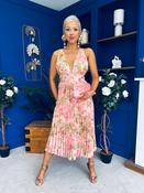Carly Pleated Midi Dress Floral Blush image
