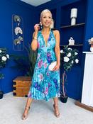 Carly Pleated Midi Dress Floral Blue image