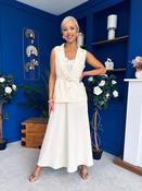 Elsie Detailed Waistcoat &amp; Skirt Set Yellow