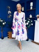 Kaylinn Banded Midi Dress Floral Purple image
