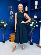 Nesta Boat Neck Skater Midi Dress Black