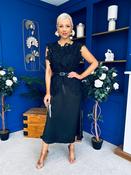 Tara Crochet Top &amp; Satin Dress Set Black image