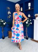 Robyn Pleated Midi Dress Marble Blue image