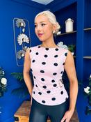 Steph Gold Clasp Polka Top Pwr Pink image