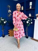 Meghan High Neck Midi Dress Pink Rose image