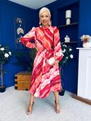Meghan High Neck Midi Dress Marble Ruby image