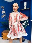 Riley Embellished Mini Shirt Dress Floral Rose image