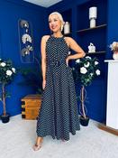 Nakita High Neck Maxi Dress Polka Black