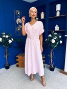 Nancy Belted Pinstripe Midi Dress Pink image