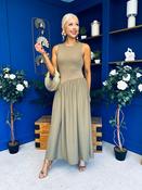 Tobi Sleeveless Detailed Midi Dress Khaki image