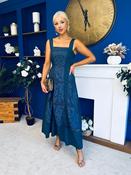 Maeve Crochet Detail Occasion Midi Dress Navy image