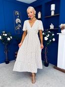 Colleen Open Back Midi Dress Polka Cream