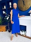 Joanna High Neck Bow Detail Midi Dress Cobalt image